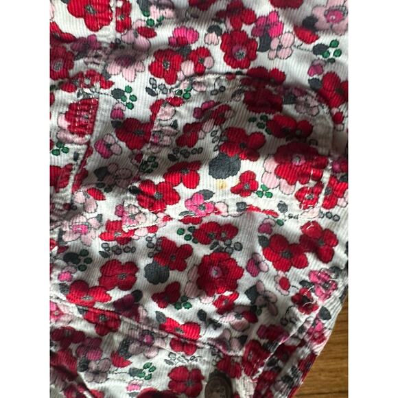OshKosh B’gosh Red & White Floral Corduroy Overall Dress – Toddler 4 - Picture 2 of 4